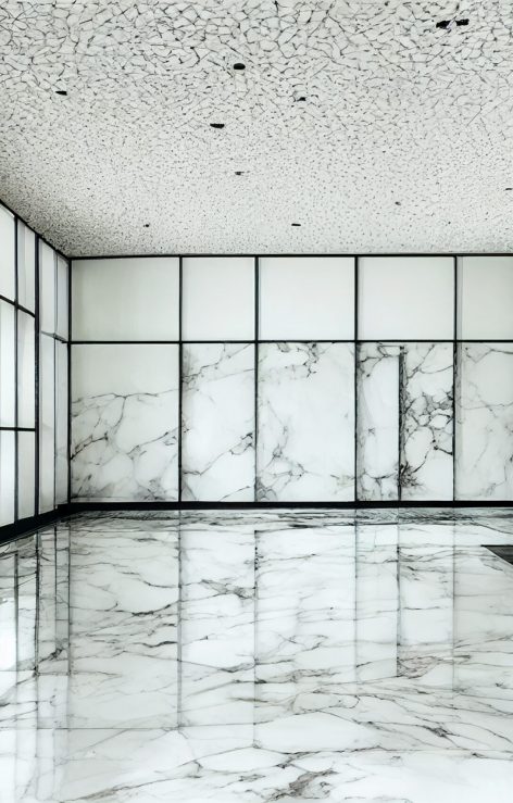empty white marble wall and floor
